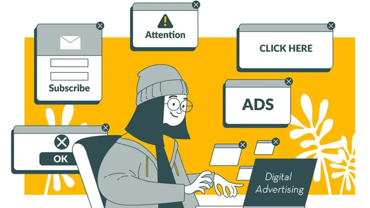 Illustration about paid advertising and conversion performance